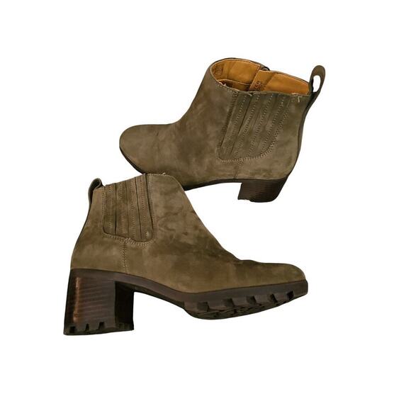 Vionic Wilma olive green ankle boots chunky heel sz 8 waterproof - Picture 2 of 5